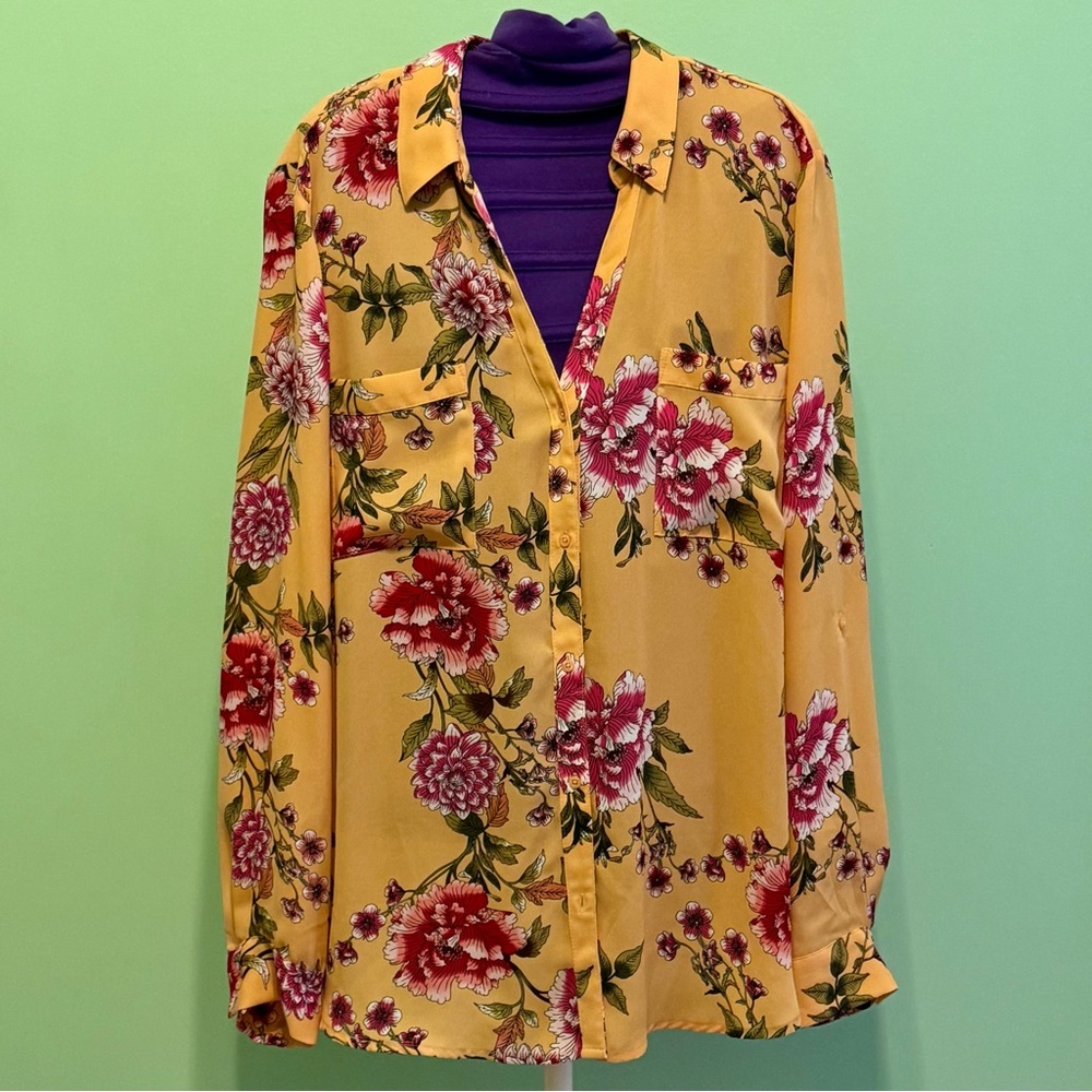 Candie's Yellow Floral Blouse